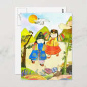 Koreanisches Baby zum ersten Geburtstag Postkarte (Vorne/Hinten)