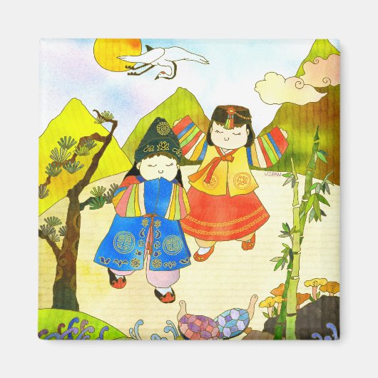 Koreanisches Baby's First Birthday Magnet (Vorne)