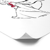 Koreanisches Dance Hanbok Woman Ink Line Poster (Ecke)