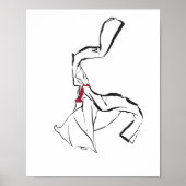 Koreanisches Dance Hanbok Woman Ink Line Poster (Vorne)