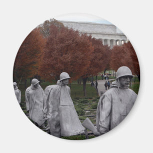 Koreanisches Denkmal und Lincoln Memorial Fall Magnet