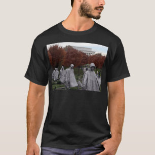 Koreanisches Denkmal und Lincoln Memorial Fall T-Shirt