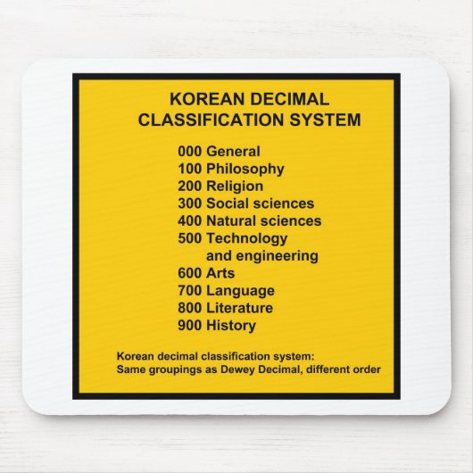 Koreanisches Dezimalsystem Mousepad (Vorne)