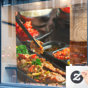 Koreanisches Essen Bulgogi oder mariniertes Rindfl Fensteraufkleber
