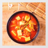 Koreanisches Essen Kimchi Suppe mit Tofu Fensteraufkleber (Blatt)