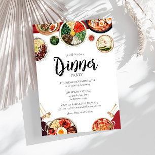 Koreanisches Essen Themen-Dinnerparty Einladung