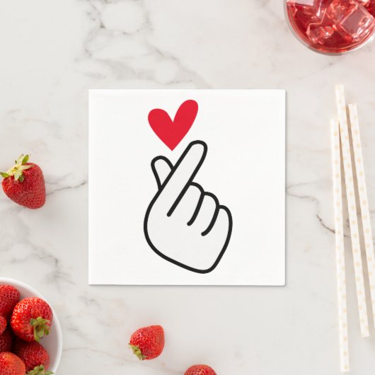 Koreanisches Fingerherz Serviette (Beispiel)
