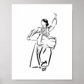 Koreanisches Hanbok Drum Dance Ink Poster (Vorne)