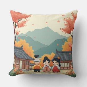 Koreanisches Herbst-Erntedank Kissen