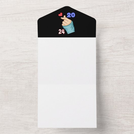 Koreanisches Herz 2024 All In One Einladung (Innen Boden)