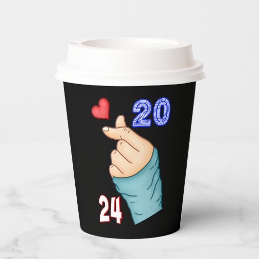 Koreanisches Herz 2024 Pappbecher (Rückseite)