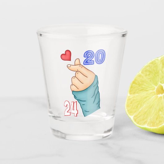 Koreanisches Herz 2024 Schnapsglas (Vorderseite)