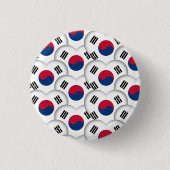Koreanisches Herz und koreanische Flagge / Südkore Button (Vorderseite)