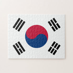 Koreanisches Herz und koreanische Flagge /Südkorea Puzzle