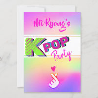 Koreanisches K-Pop Hand Heart Rainbow Party