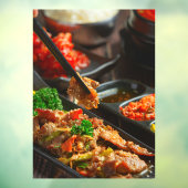 Koreanisches Lebensmittelbulgi oder mariniertes Ri Fensteraufkleber (Blatt 3)