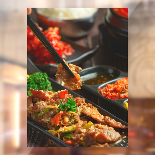 Koreanisches Lebensmittelbulgi oder mariniertes Ri Fensteraufkleber (Blatt 2)