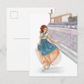 Koreanisches Mädchen, das hanbok-Postkarte wärmt Postkarte (Vorne/Hinten)