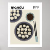 Koreanisches Mandu-Dumpling Modernes Neujahrsessen Poster (Vorne)