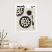 Koreanisches Mandu-Dumpling Modernes Neujahrsessen Poster (Küche)