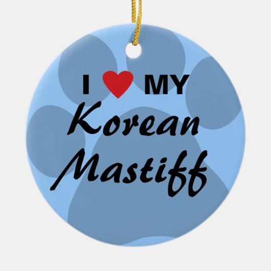 Koreanisches Mastiff-Monogramm Keramikornament (Vorne)