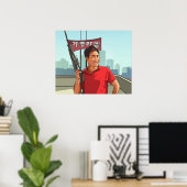 Koreanisches Plakat auf der Dachterrasse (Heimbüro)