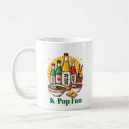 Koreanisches Popkultur-Brustdruck-T-Shirt Glas Kaf Kaffeetasse