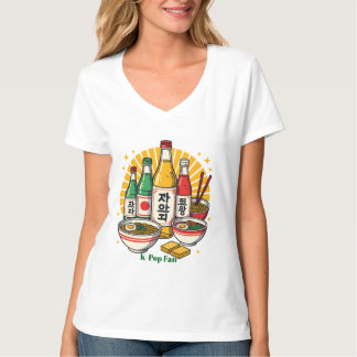 Koreanisches Popkultur-Brustdruck-T-Shirt T-Shirt