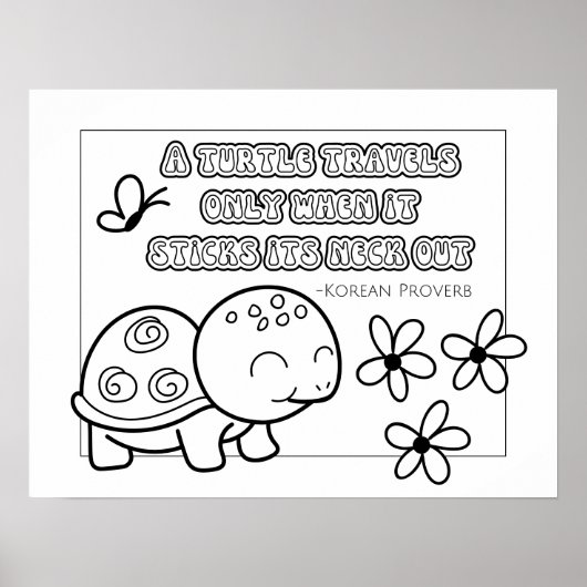 Koreanisches Proverb-Farbplakat - Motivierend Zita Poster (Vorne)