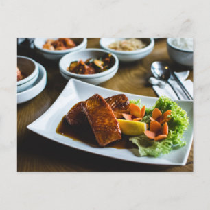 Koreanisches Set "Grilllachs" Postkarte