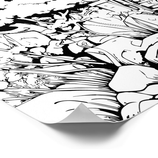 Koreanisches Tempelfarbenposter Poster (Ecke)