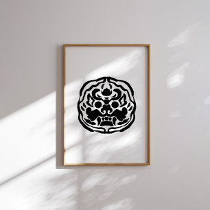 Koreanisches Tiger Mask Traditionelles Muster Post Poster