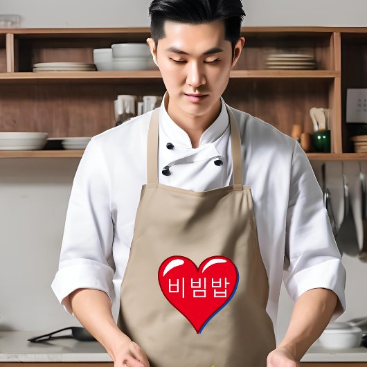 Koreanisches Wort - Bibimbap- in rotem Herzen Schürze