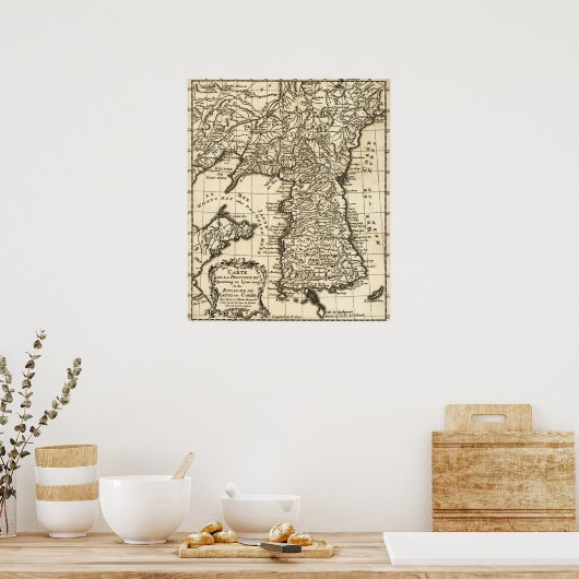 KoreaPanorama Karte Korea Poster (Küche)