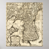 KoreaPanorama Karte Korea Poster (Vorne)