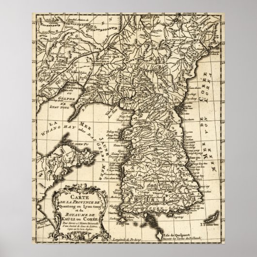 KoreaPanorama Karte Korea Poster (Vorne)