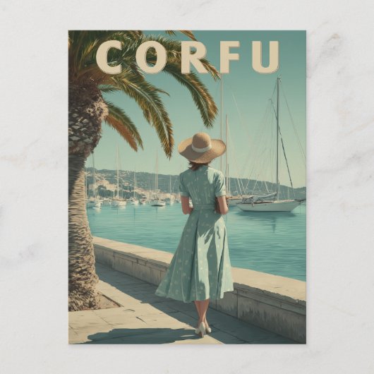 Korfu 50er Vintage Postkarte (Vorderseite)