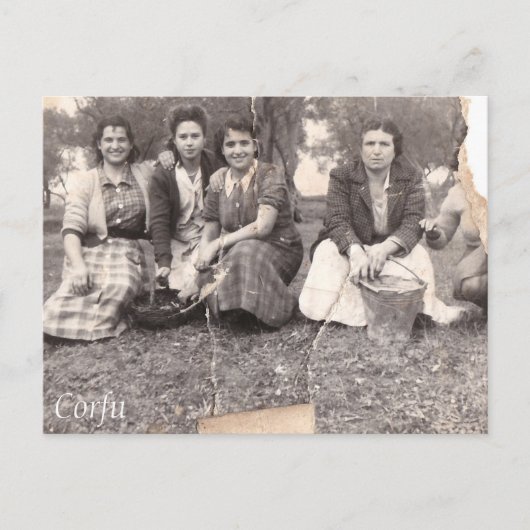 Korfu altes Foto Postkarte (Vorderseite)