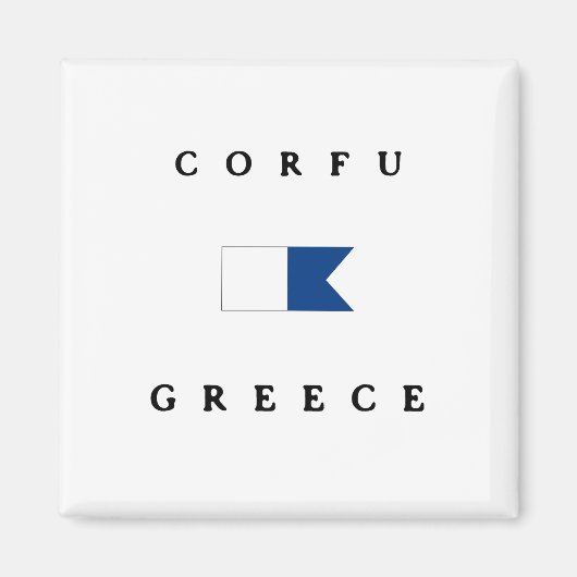 Korfu Griechenland Alpha Dive Flag Magnet (Vorne)
