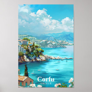 Korfu Griechenland Art Vintage Reise Poster