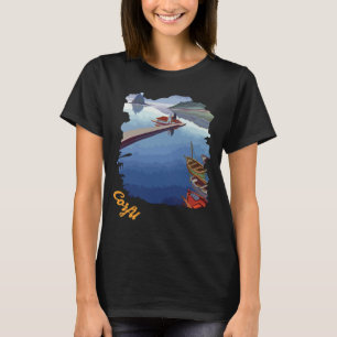 Korfu Griechenland Küstenhafen Blau Reisen T-Shirt
