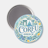 Korfu Griechenland Magnet (Vorderseite/Rückseite)