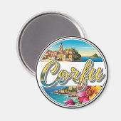 Korfu Griechenland Reise Magnet (Vorderseite/Rückseite)