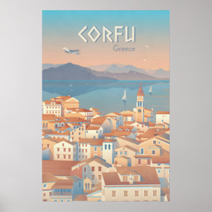 Korfu Griechenland Reiseplakat Poster