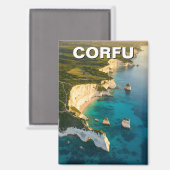 Korfu Griechenland Travel Magnet (Vorderseite/Rückseite)