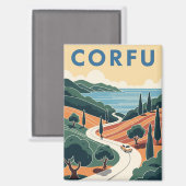 Korfu Griechenland Travel Magnet (Vorderseite/Rückseite)