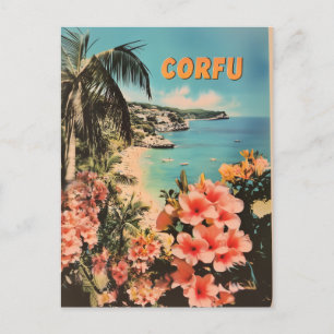 Korfu im Vintage-Stil Postkarte