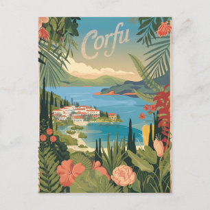 Korfu im Vintage-Stil Postkarte