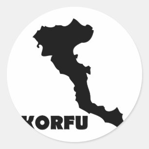 korfu Korfu-Griecheinsel Runder Aufkleber