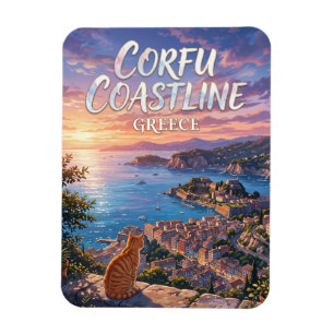 Korfu Küstenlinie Griechenland Magnet